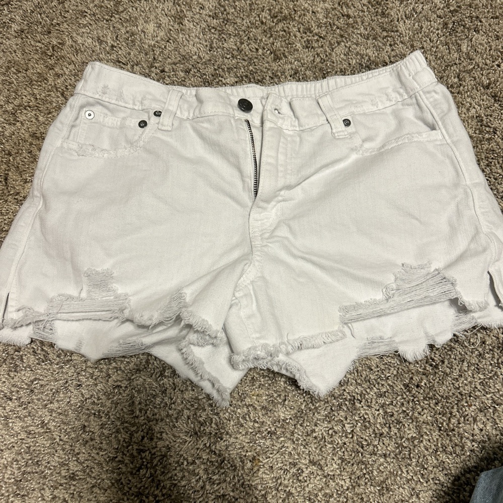 White aerie denim shorts
